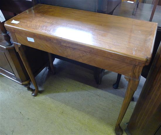 George I style walnut card table